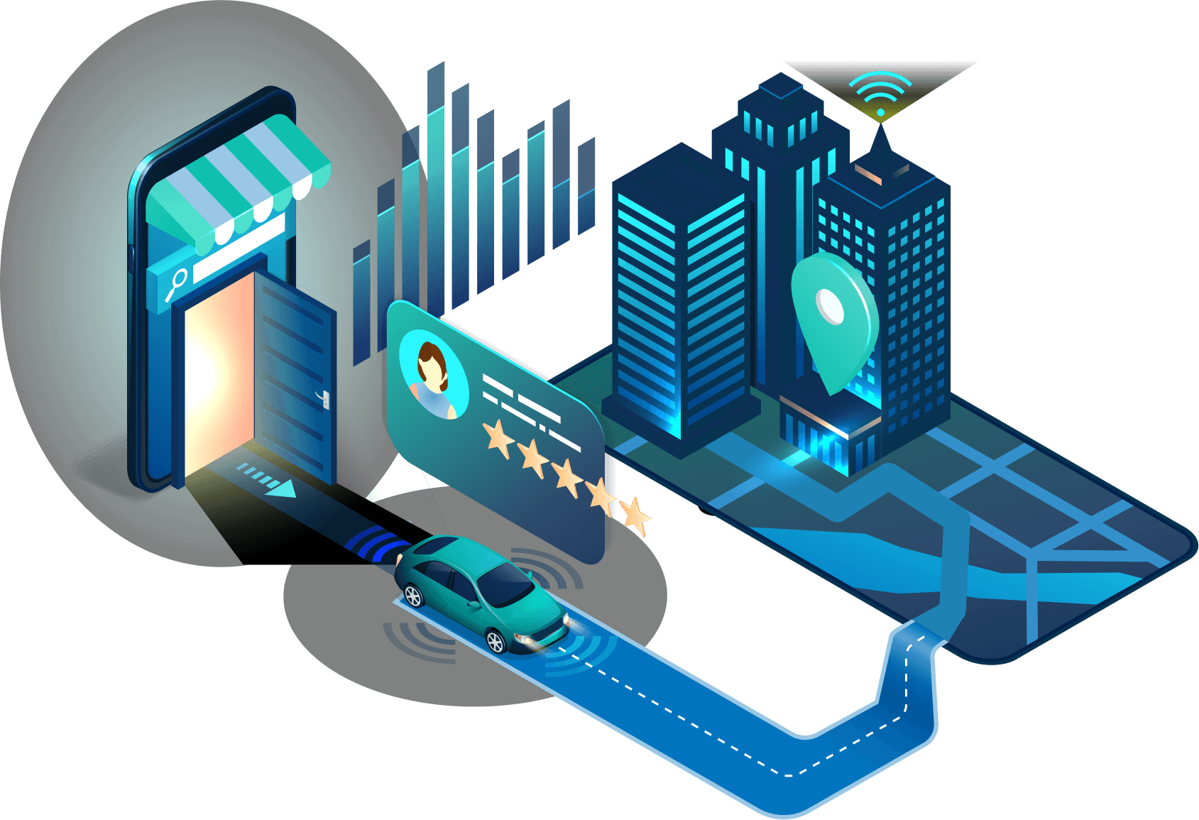 DeliverLogic platform illustration showing delivery management