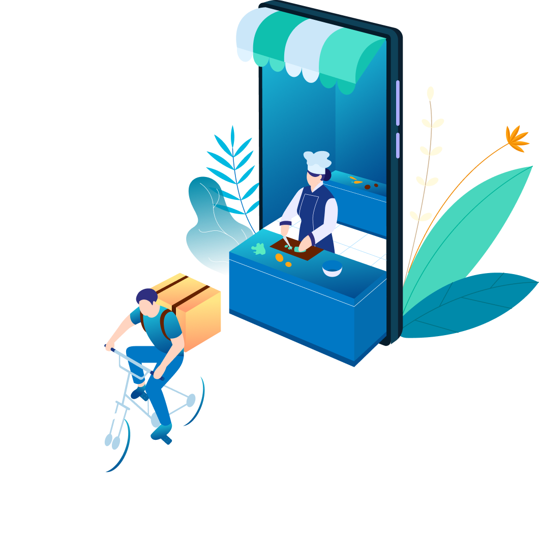 Bespoke restaurant delivery platform illustration