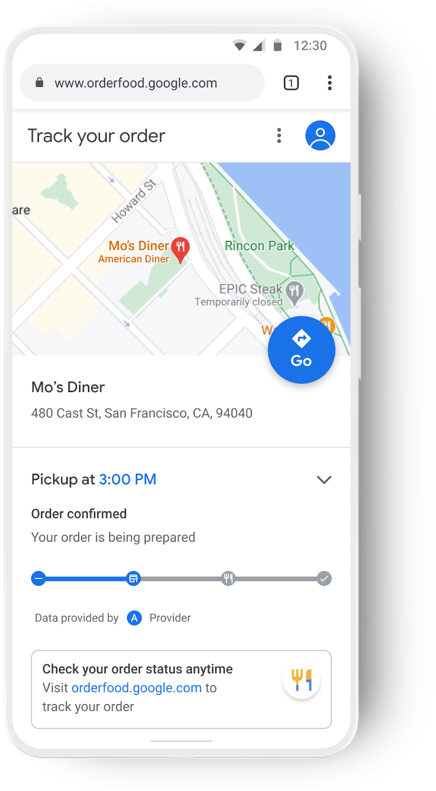 Pickup Order Confirmed Pickup Order Confirmed